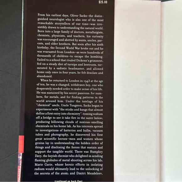 Uncle Tungsten by Oliver Sacks | Memoir, Science | Hardcover Book - Picture 3 of 13